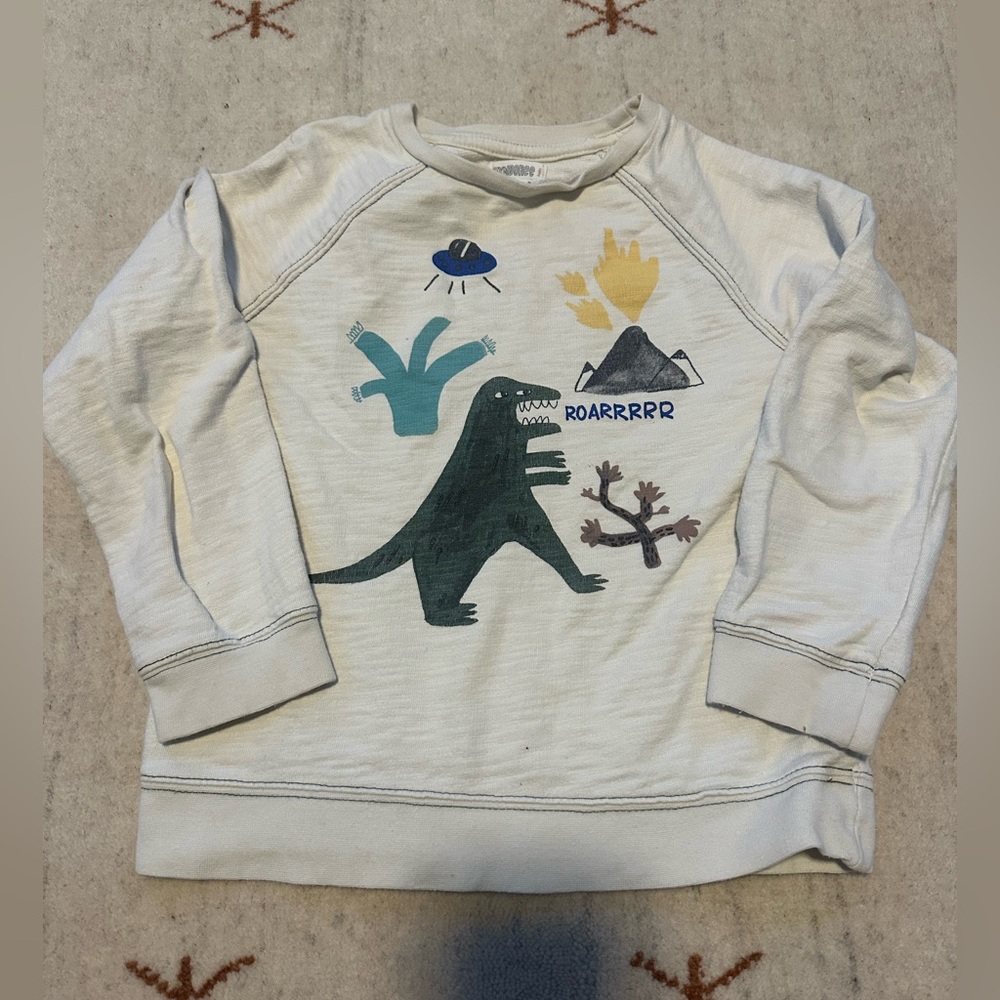Boy's Gymboree Dinosaur Graphic Sweatshirt - Cream size 3T